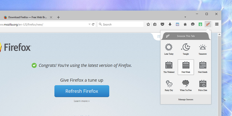Illustration for article titled How to Snooze Tabs Until Later in Firefox